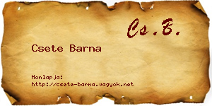Csete Barna névjegykártya